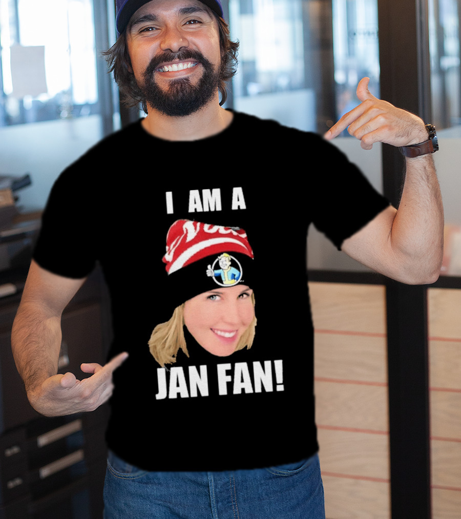 I Am A Jan Fan Face With Red Hat And Iconic Game T-Shirt
