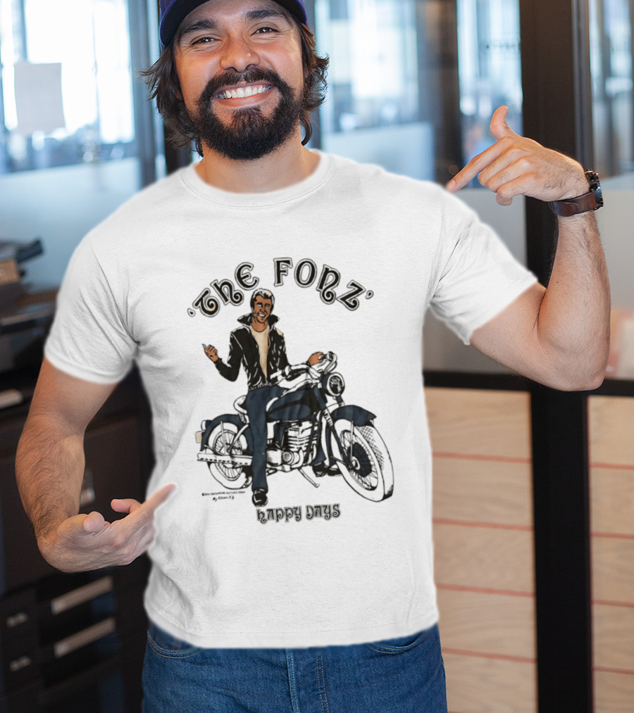 The Fonz Happy Days Motorcycle Coolness Retro 70s Vibes T-Shirt