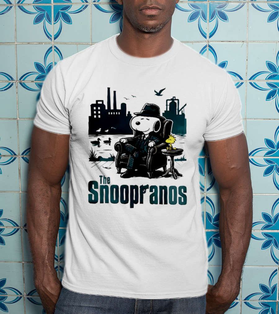 The Snoopranos Peanuts Snoopy Woodstock Mafia Scene T-Shirt