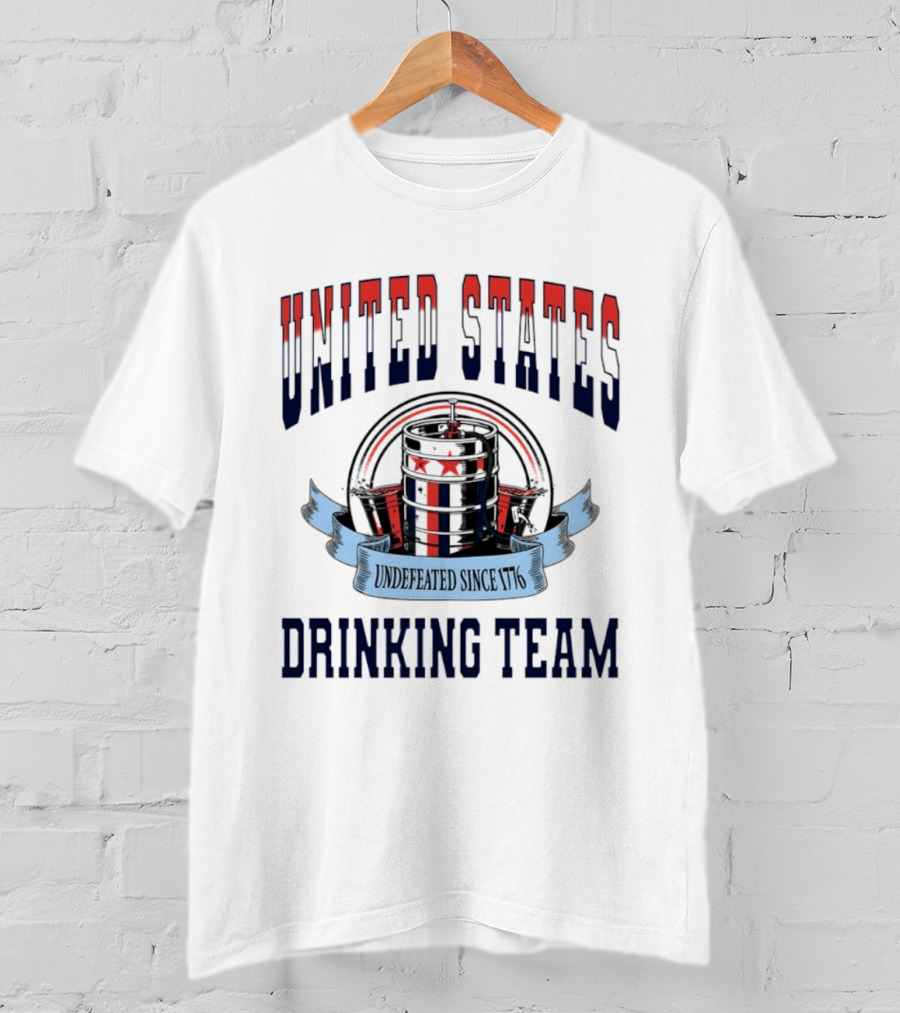 United States Drinking Team Undefeated Since 1776 Beer Barrel T-Shirt