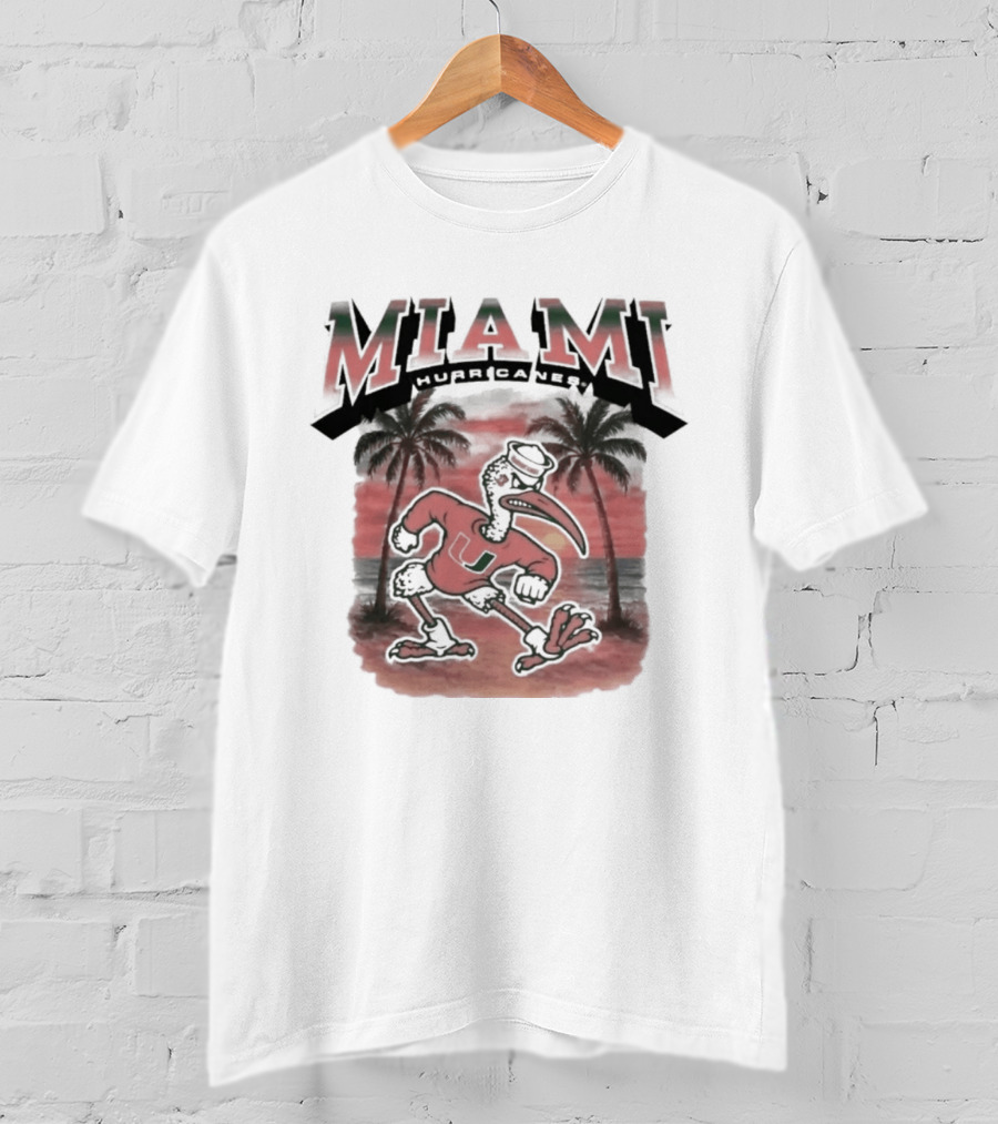 Miami Hurricanes NCAA Sebastian Fire Alarm Sunset Palms T-Shirt