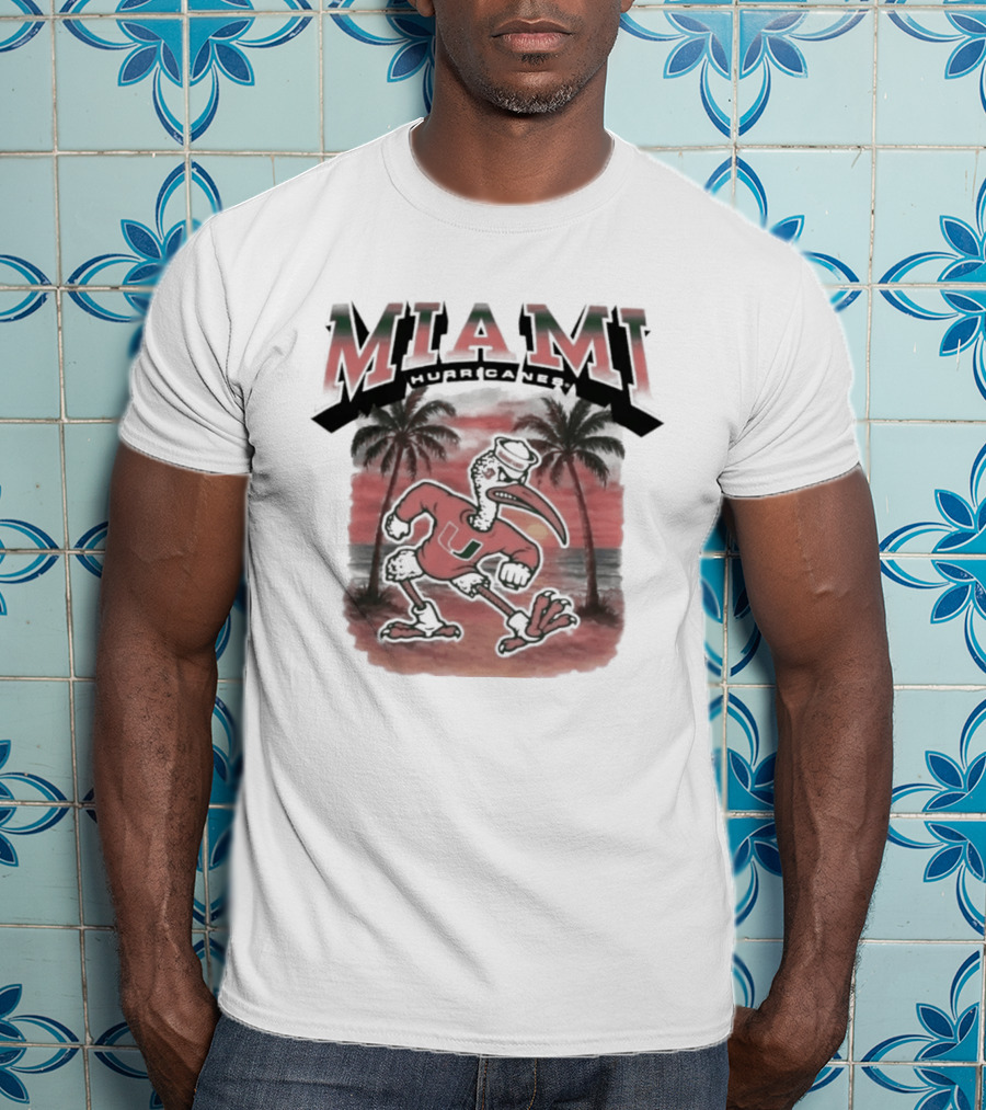 Miami Hurricanes NCAA Sebastian Fire Alarm Sunset Palms T-Shirt