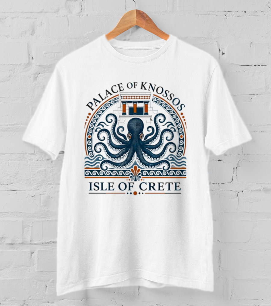 Palace Of Knossos Octopus Motif Isle Of Crete T-Shirt