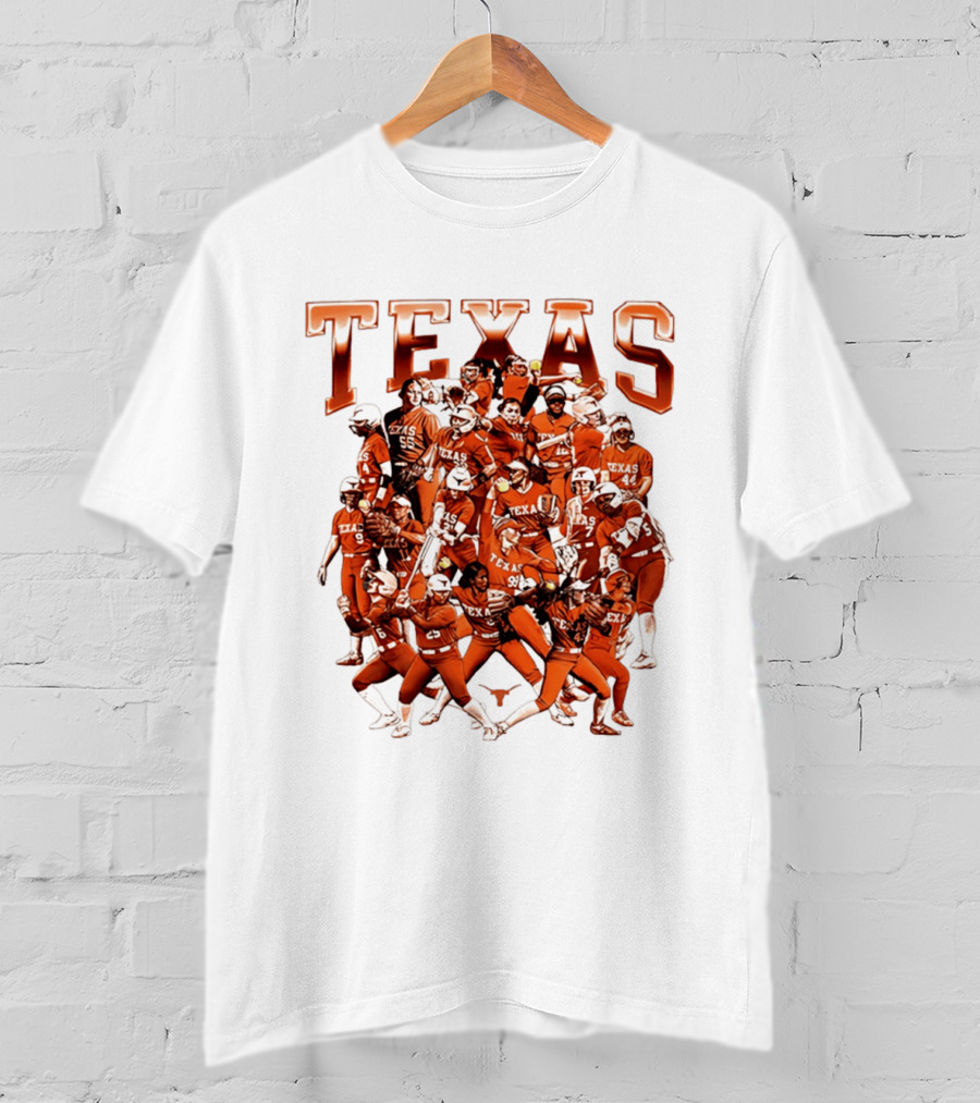 Texas Longhorns Softball Team Collage NCAA Sports Apparel Fan Gear T-Shirt