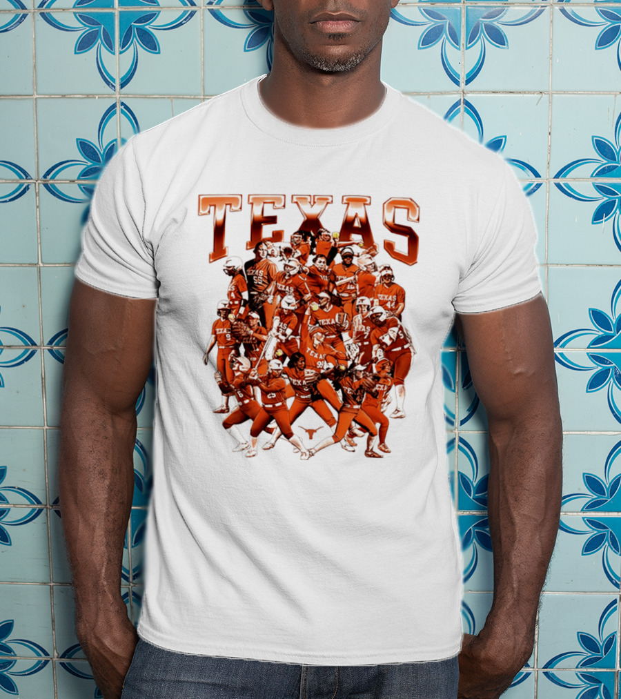 Texas Longhorns Softball Team Collage NCAA Sports Apparel Fan Gear T-Shirt