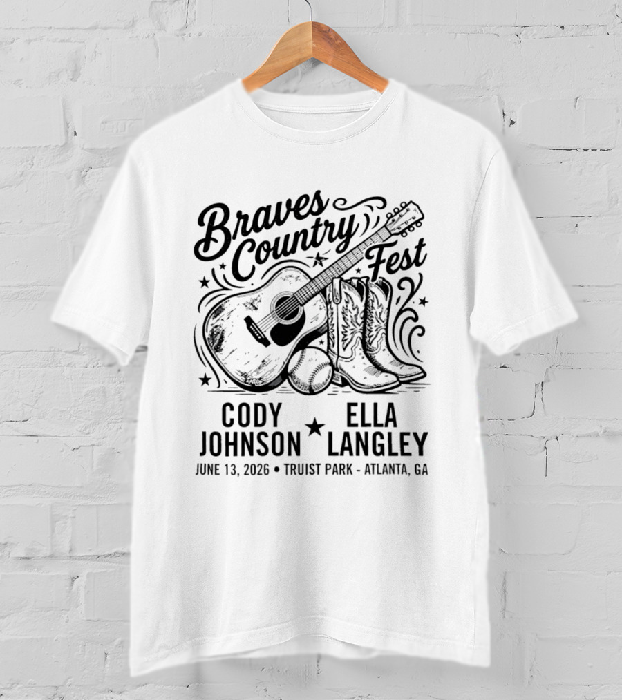 Braves Country Fest Guitar Boots Cody Johnson Ella Langley Truist Park June 2026 T-Shirt