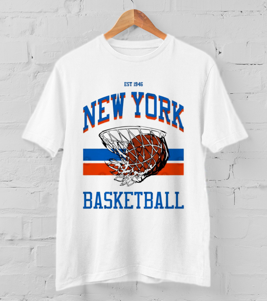 New York Basketball Est 1946 Slam Dunk Net T-Shirt