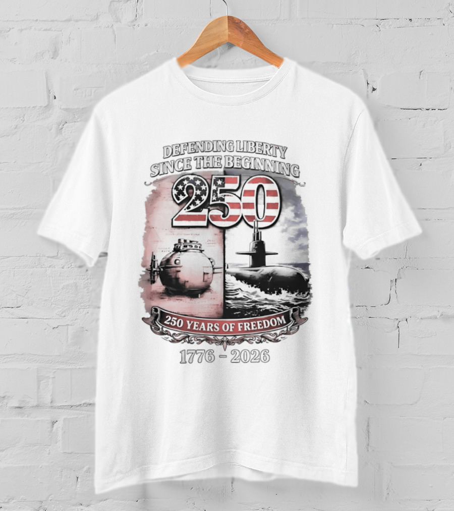 Defending Liberty Since The Beginning 250 Years Of Freedom 1776 2026 US Flag T-Shirt