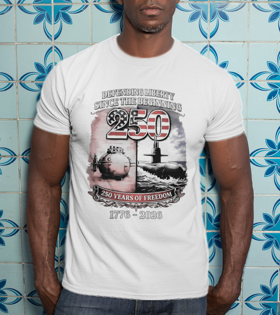 Defending Liberty Since The Beginning 250 Years Of Freedom 1776 2026 US Flag T-Shirt