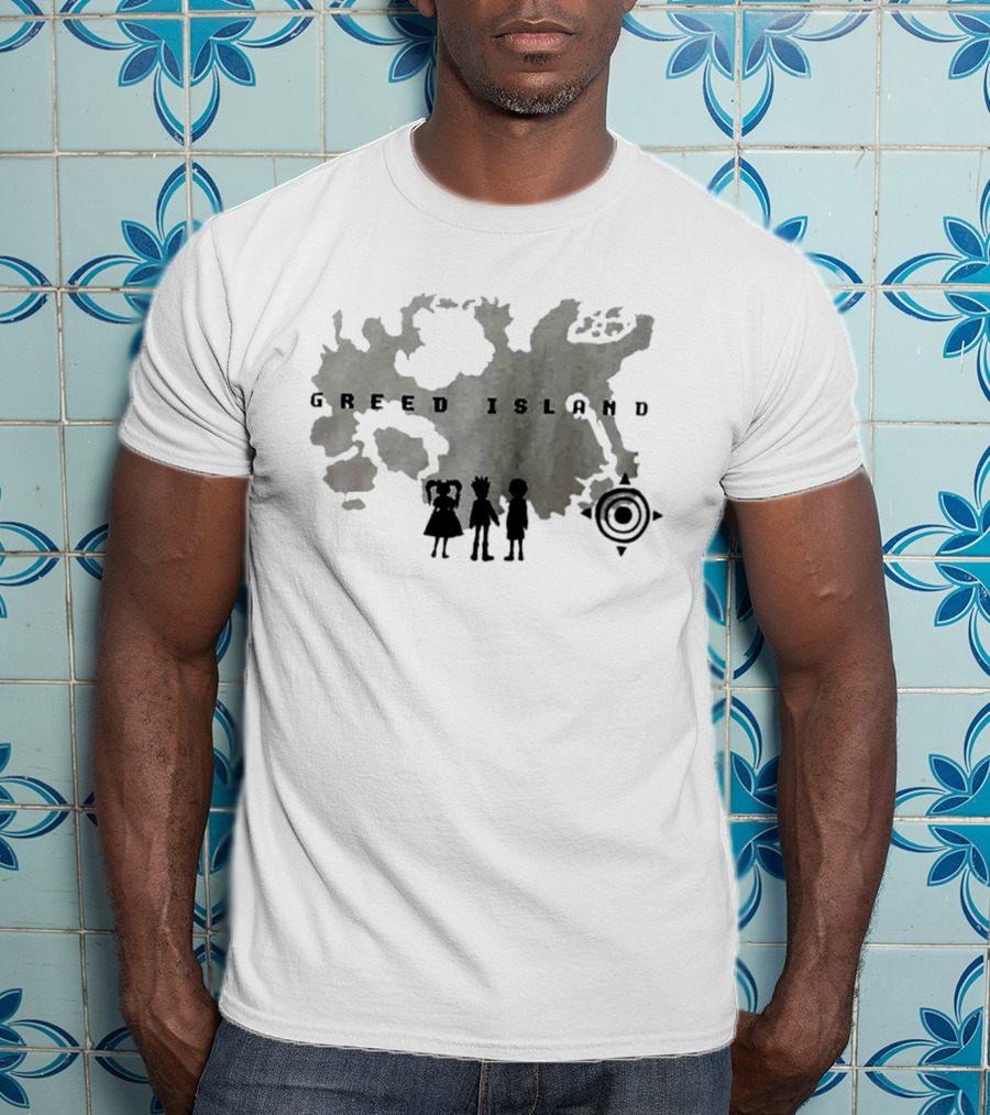 Hunter X Hunter Greed Island Characters Map And Compass T-Shirt
