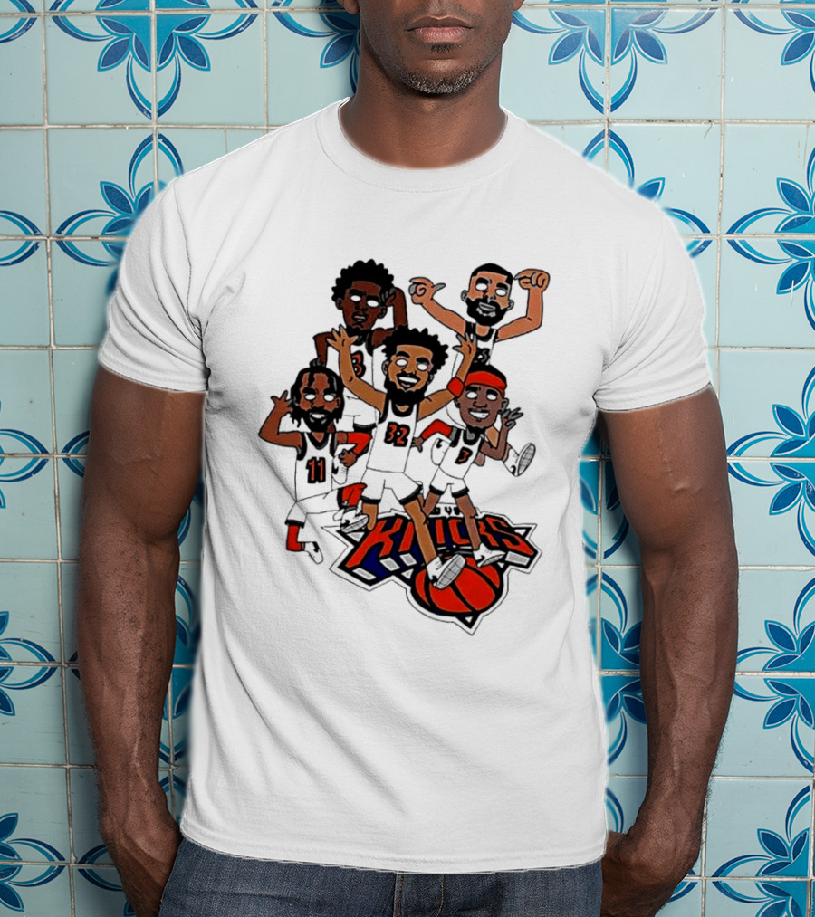 Premiun New York Knicks Future Champs 2026 NBA Cartoon Players T-Shirt