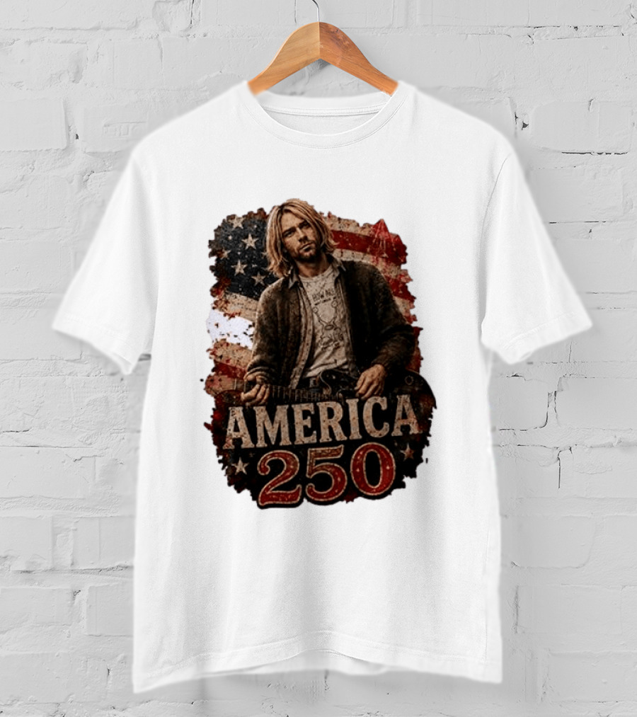 America 250 Years Of Freedom I Love America Kurt Cobain T-Shirt