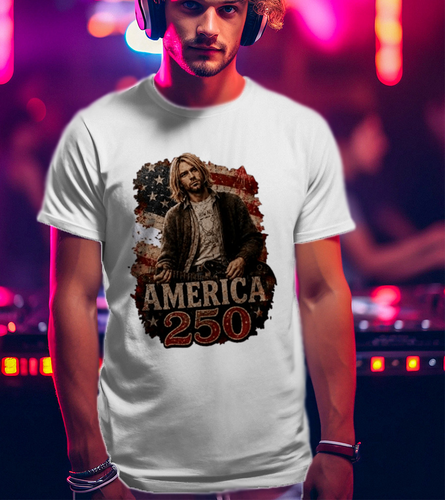America 250 Years Of Freedom I Love America Kurt Cobain T-Shirt