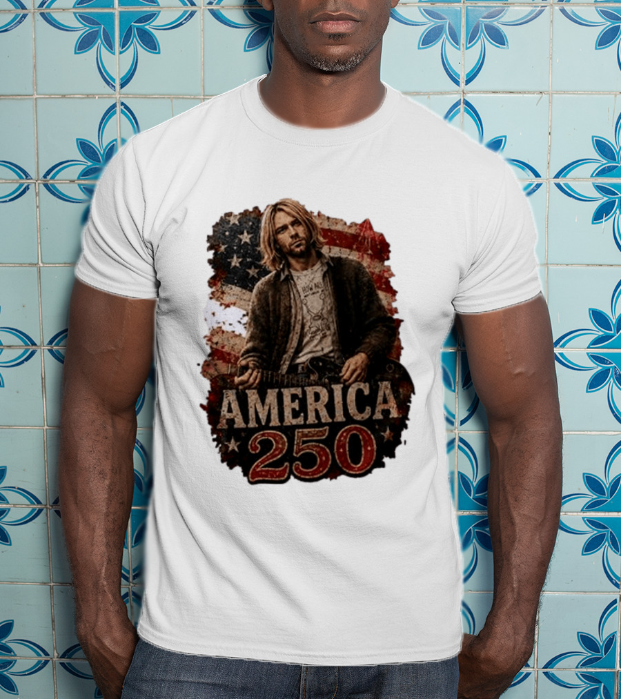 America 250 Years Of Freedom I Love America Kurt Cobain T-Shirt