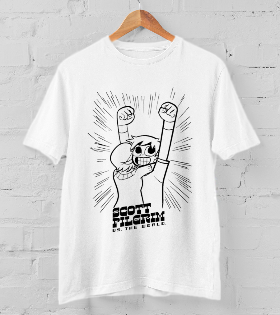 Scott Pilgrim Vs The World Comic Style Character Art Victory Pose T-Shirt