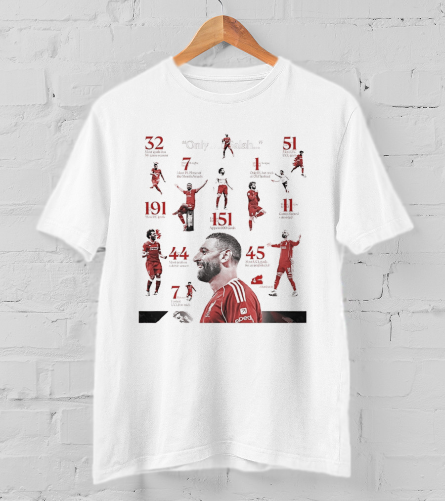 Mohamed Salah Liverpool FC Only IV League Goals Astonishing Records T-Shirt
