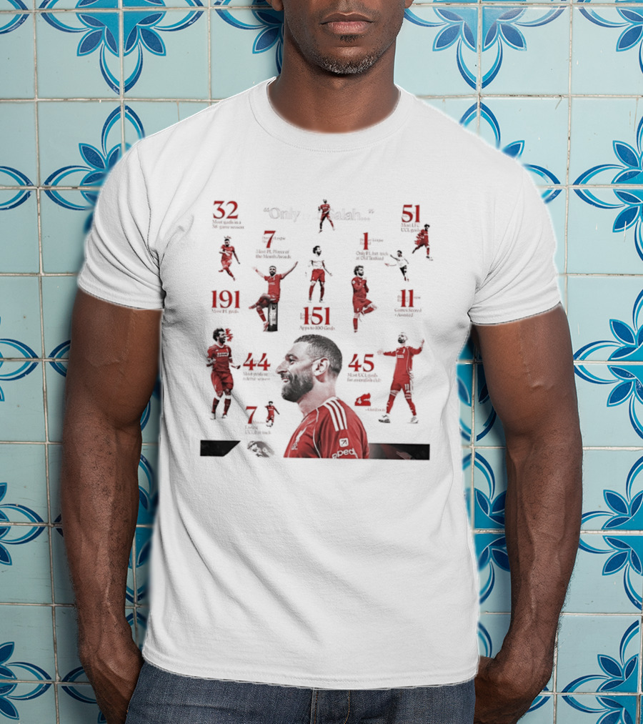 Mohamed Salah Liverpool FC Only IV League Goals Astonishing Records T-Shirt
