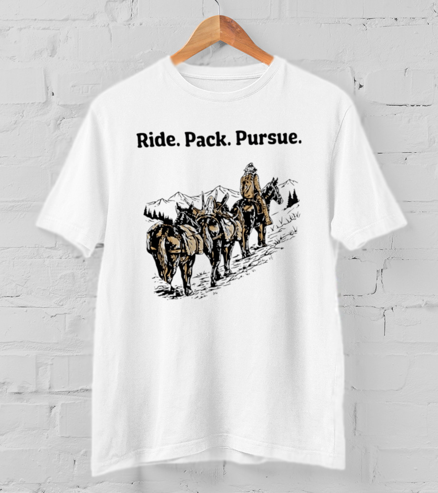Mountain Wilderness Backcountry Ride Pack Pursue Mules Expedition Journey T-Shirt
