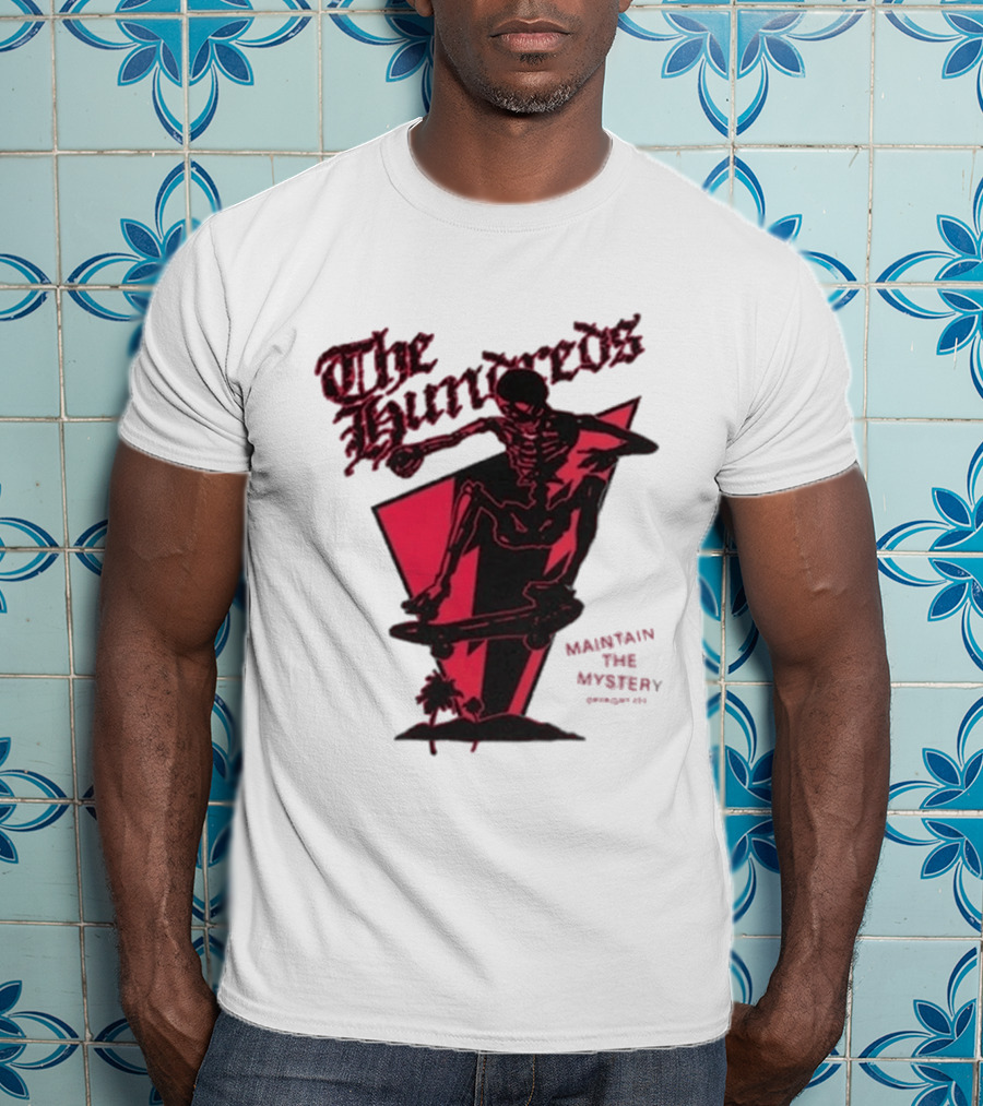 The Hundreds Skeleton Skateboarding Maintain The Mystery T-Shirt