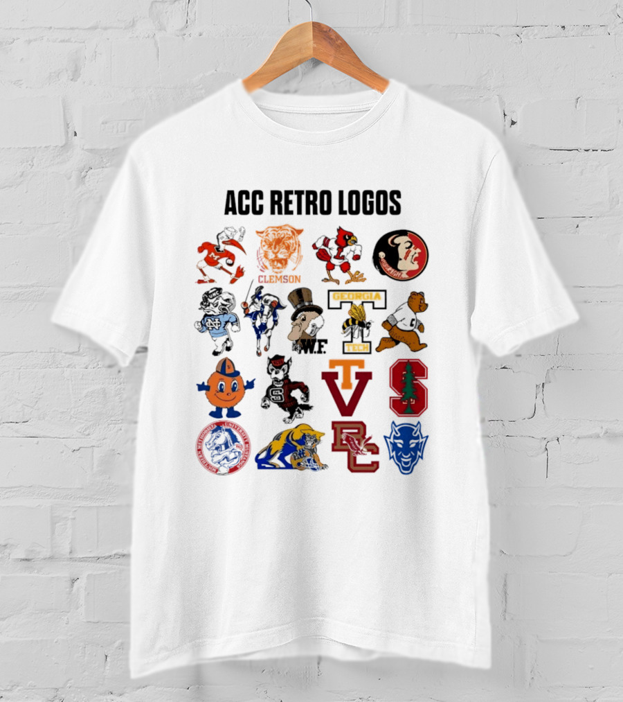 ACC Retro Logos Clemson WF VT VC T-Shirt
