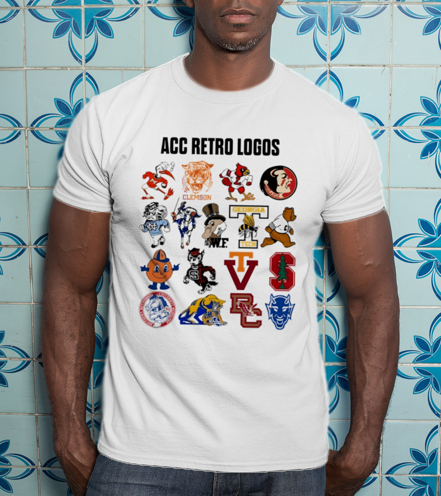 ACC Retro Logos Clemson WF VT VC T-Shirt