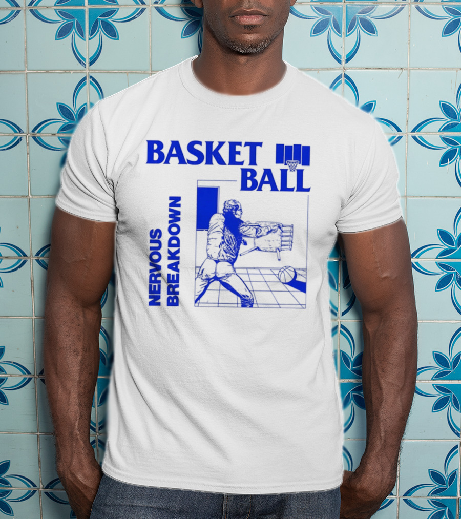 Basketball Nervous Breakdown Game Room Scene T-Shirt
