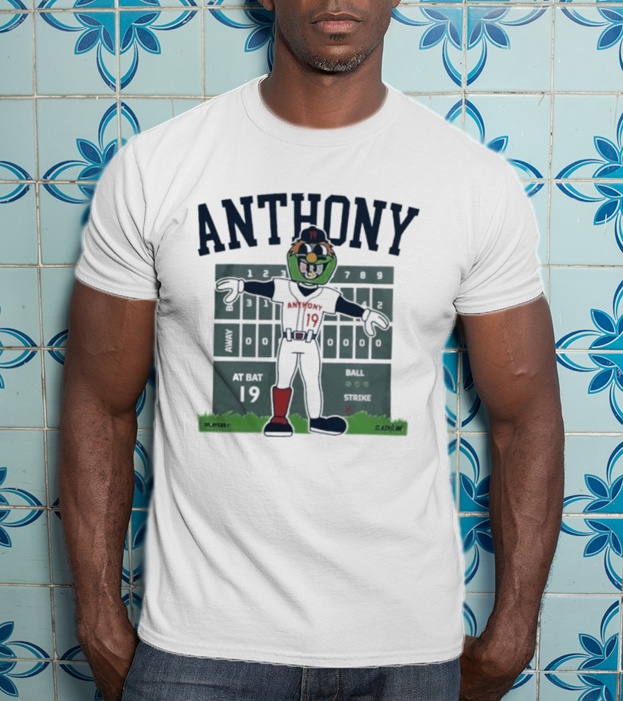 Anthony Cartoon Scoreboard Players Boston Baseball 19 T-Shirt