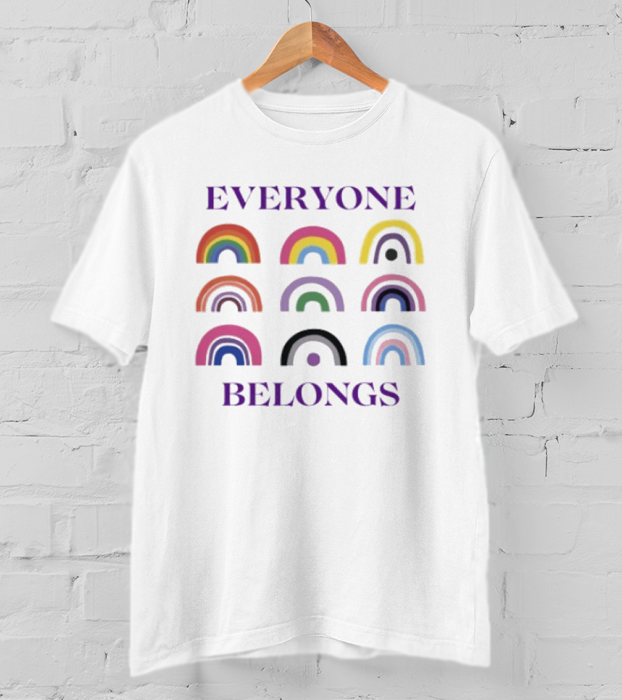 Everyone Belongs Pride Rainbow Diversity Inclusivity T-Shirt