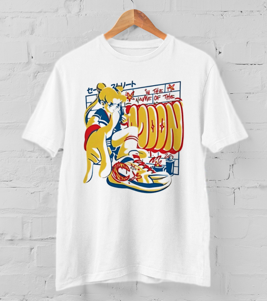 Sailor Moon Urban Scout In The Name Of The Moon Graffiti Style Sneakers T-Shirt