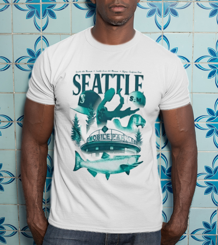 Seattle Mariners SAM Museum Olympic Sculpture Park Salmon T-Shirt
