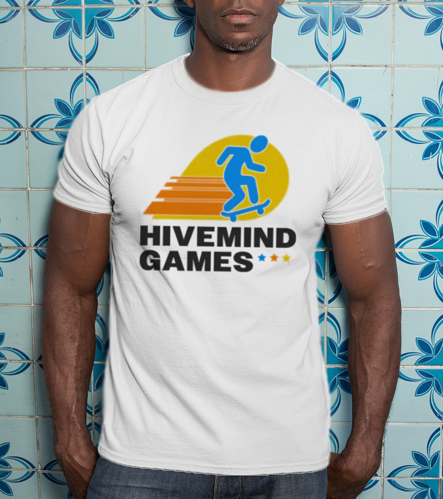 Hivemind Games Skateboarding Dynamic Motion With Shooting Stars T-Shirt