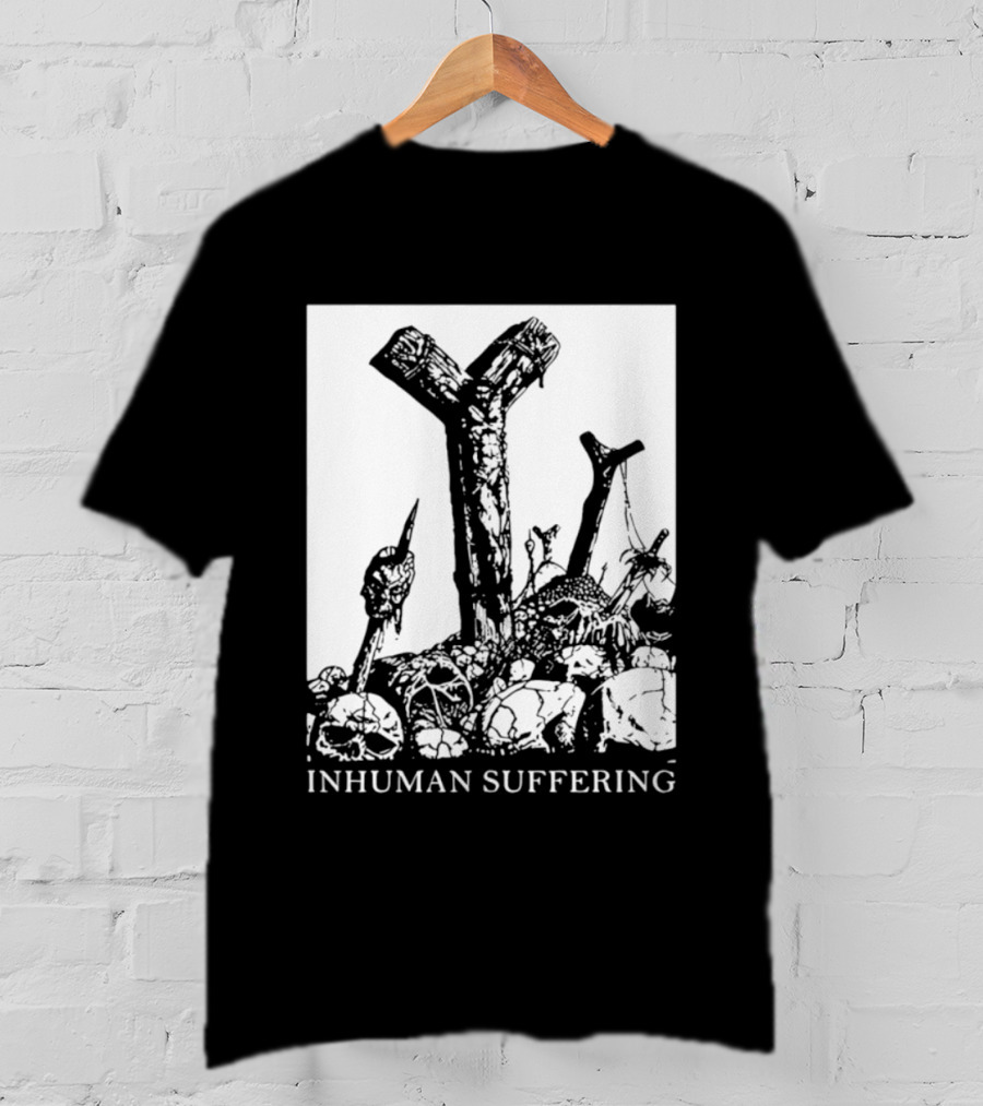 Death Metal Black Metal Extreme Metal Gothic Inhuman Suffering Skulls Swords T-Shirt