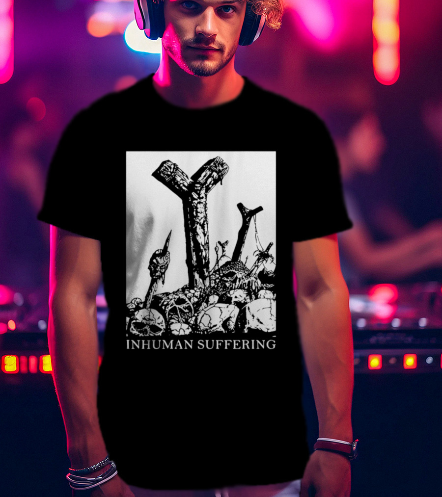 Death Metal Black Metal Extreme Metal Gothic Inhuman Suffering Skulls Swords T-Shirt