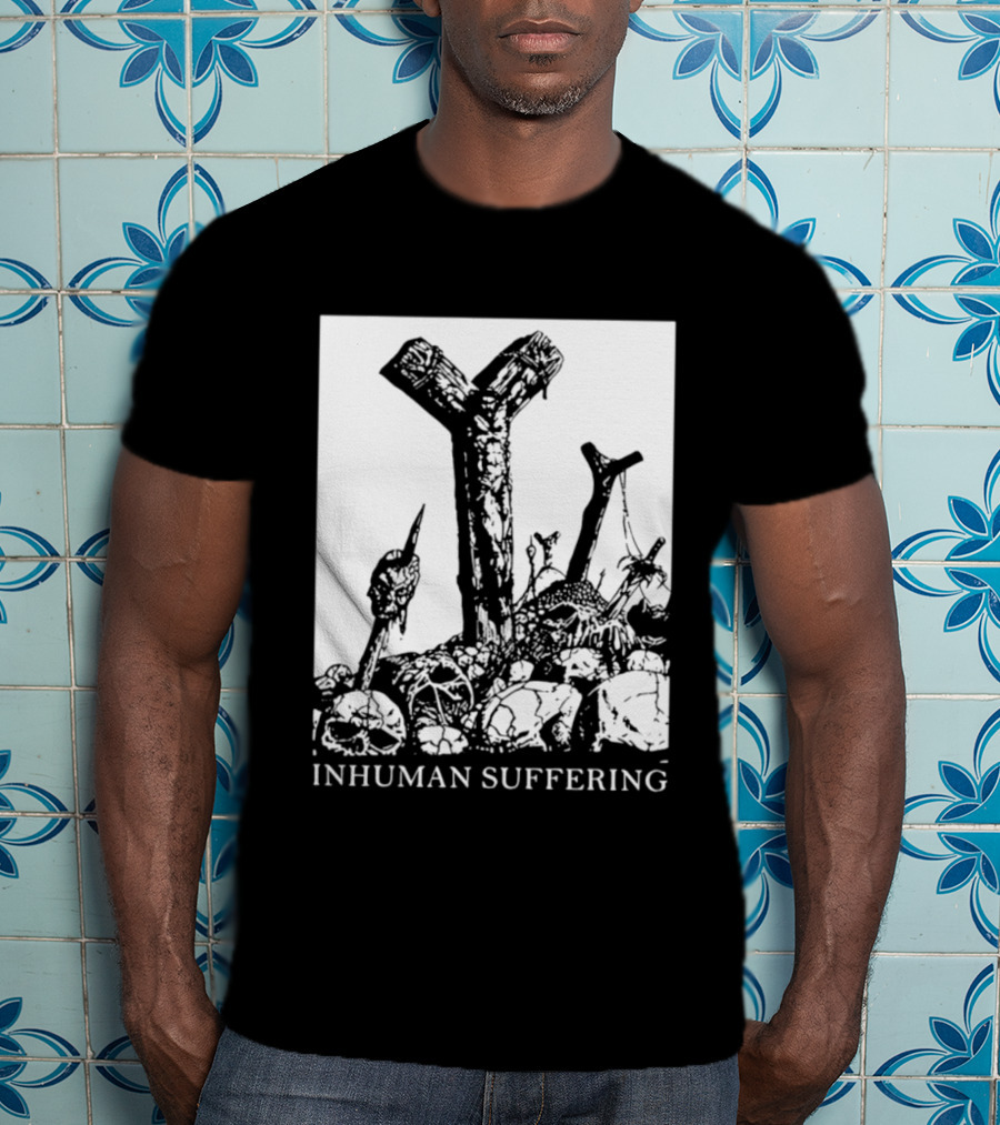 Death Metal Black Metal Extreme Metal Gothic Inhuman Suffering Skulls Swords T-Shirt