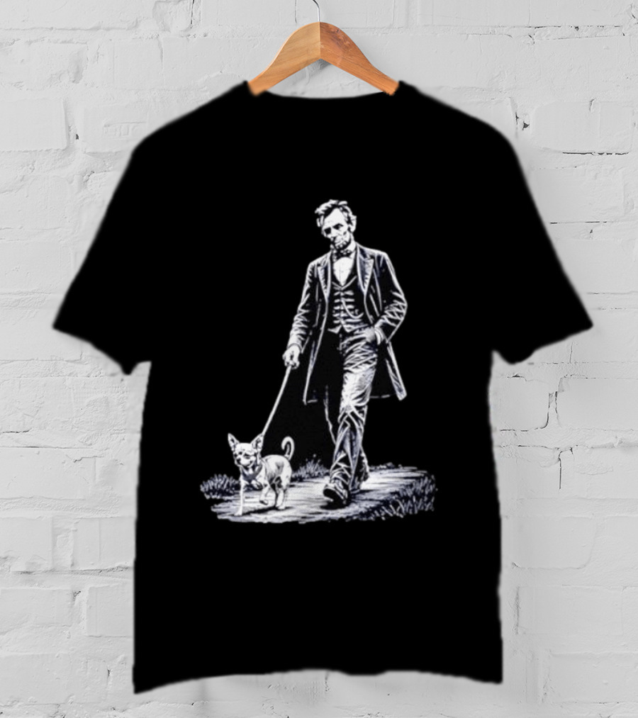Abraham Lincoln Walking Chihuahua For USA 250th Anniversary Celebration T-Shirt