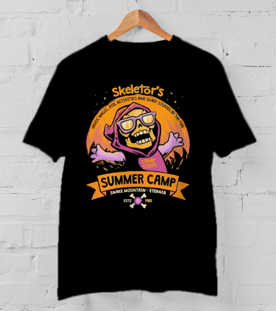 Skeletor's Summer Camp Havoc Magic Evil Activities Scary Stories Snake Mountain Eternia Estd 1981 T-Shirt