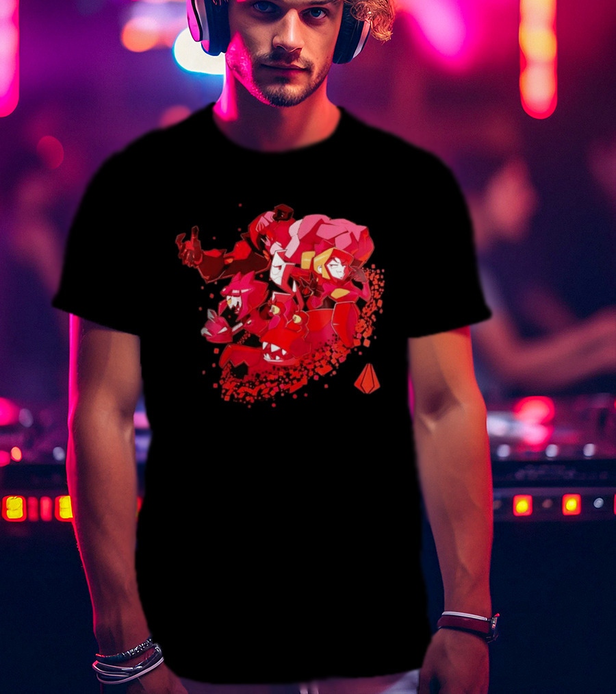 Syntax Gameoverse Characters Explosion Video Game T-Shirt