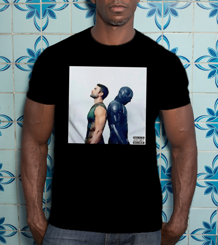 The Deep And Black Noir The Boys Parental Advisory Iconic Character Duo T-Shirt
