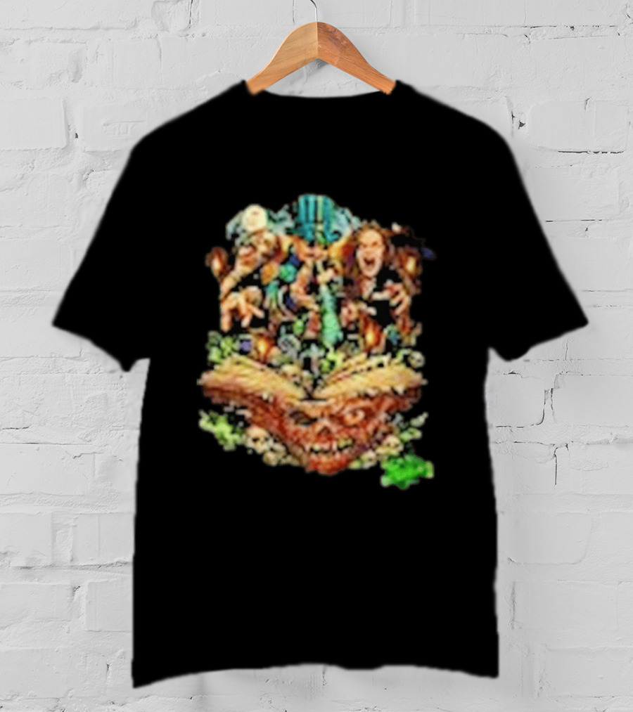 The Necronomicon Outbreak JCW Voodoo Graveyard Horror Skull Book T-Shirt