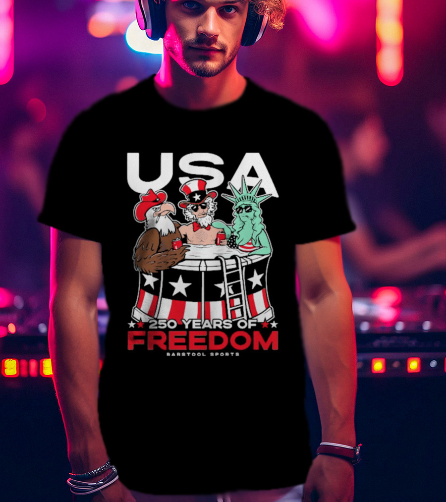 USA 250 Years Of Freedom Barstool Sports Uncle Sam And Friends T-Shirt