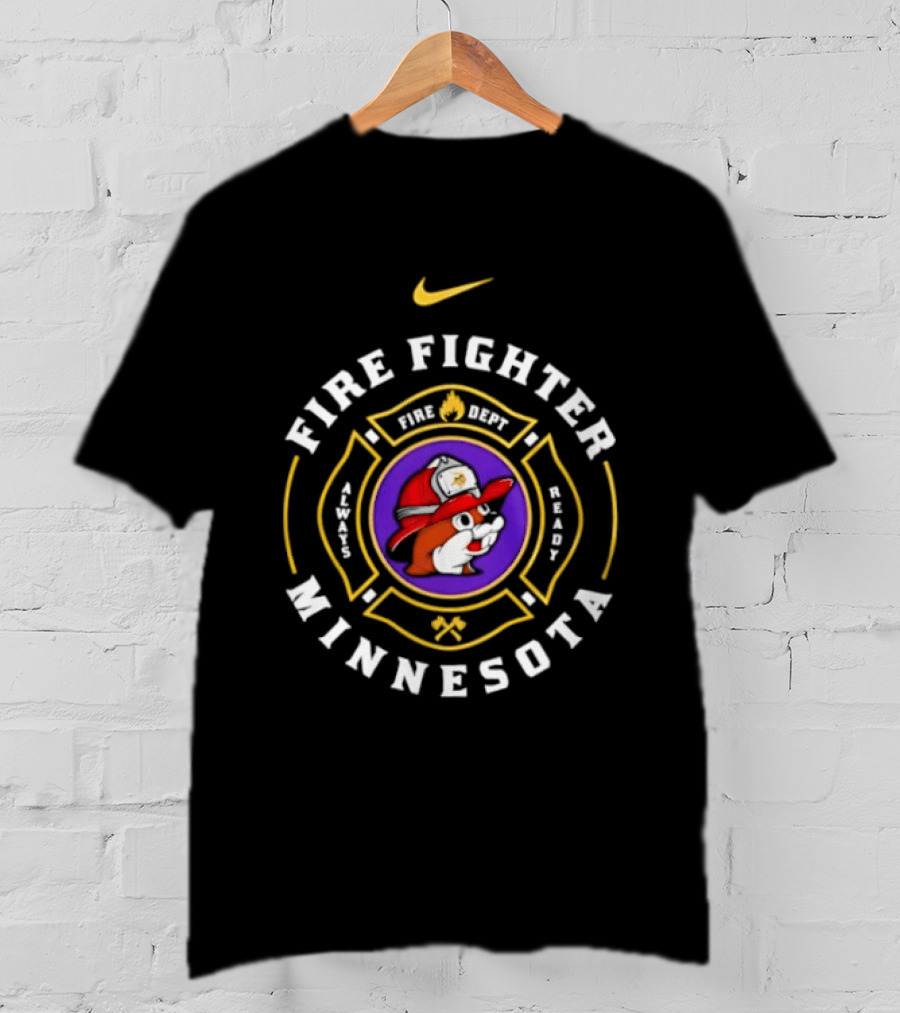 Minnesota Firefighter Buc Ee's Fire Dept Sugar Best Beaver Helmet T-Shirt