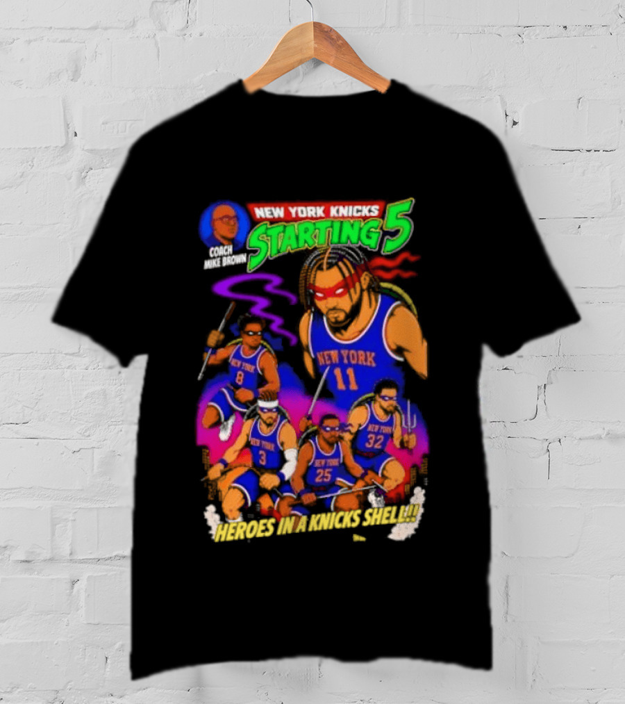 New York Knicks Starting 5 Heroes In A Knicks Shell T-Shirt