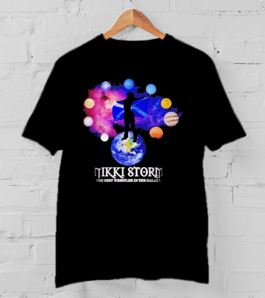 Nikki Storm Best Wrestler Galaxy Scotland Planets Cosmic Flag T-Shirt