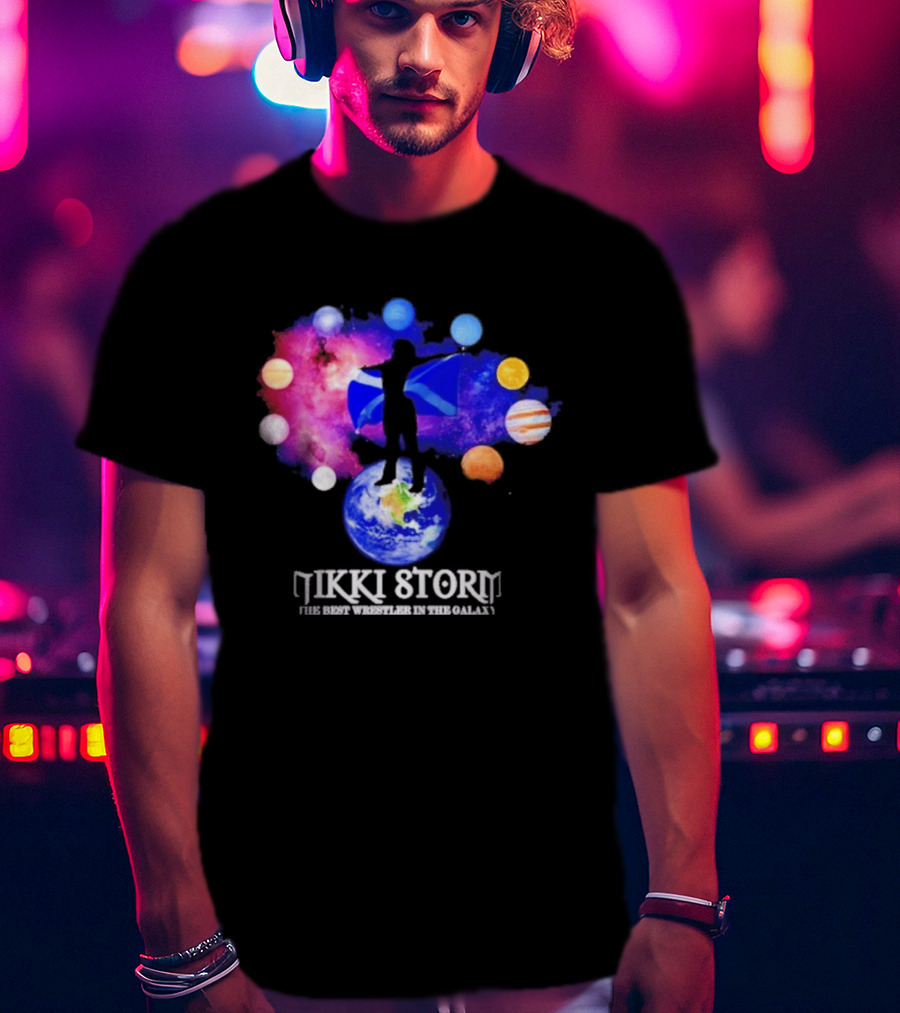 Nikki Storm Best Wrestler Galaxy Scotland Planets Cosmic Flag T-Shirt