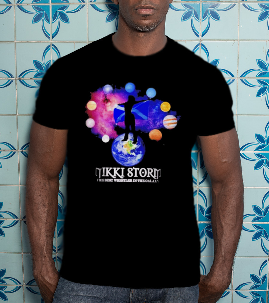 Nikki Storm Best Wrestler Galaxy Scotland Planets Cosmic Flag T-Shirt