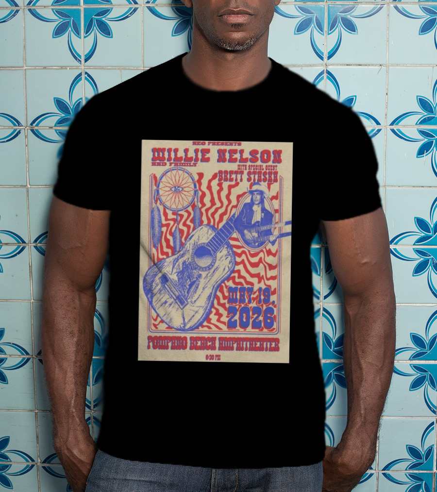Willie Nelson Brett Stiesch Pompano Beach Amphitheater May 19 2026 T-Shirt
