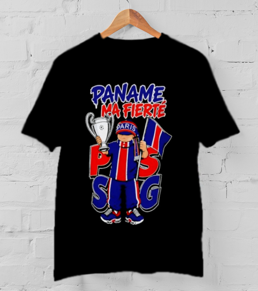 Paname Ma Fierté PSG Paris Trophy Flag Celebration T-Shirt