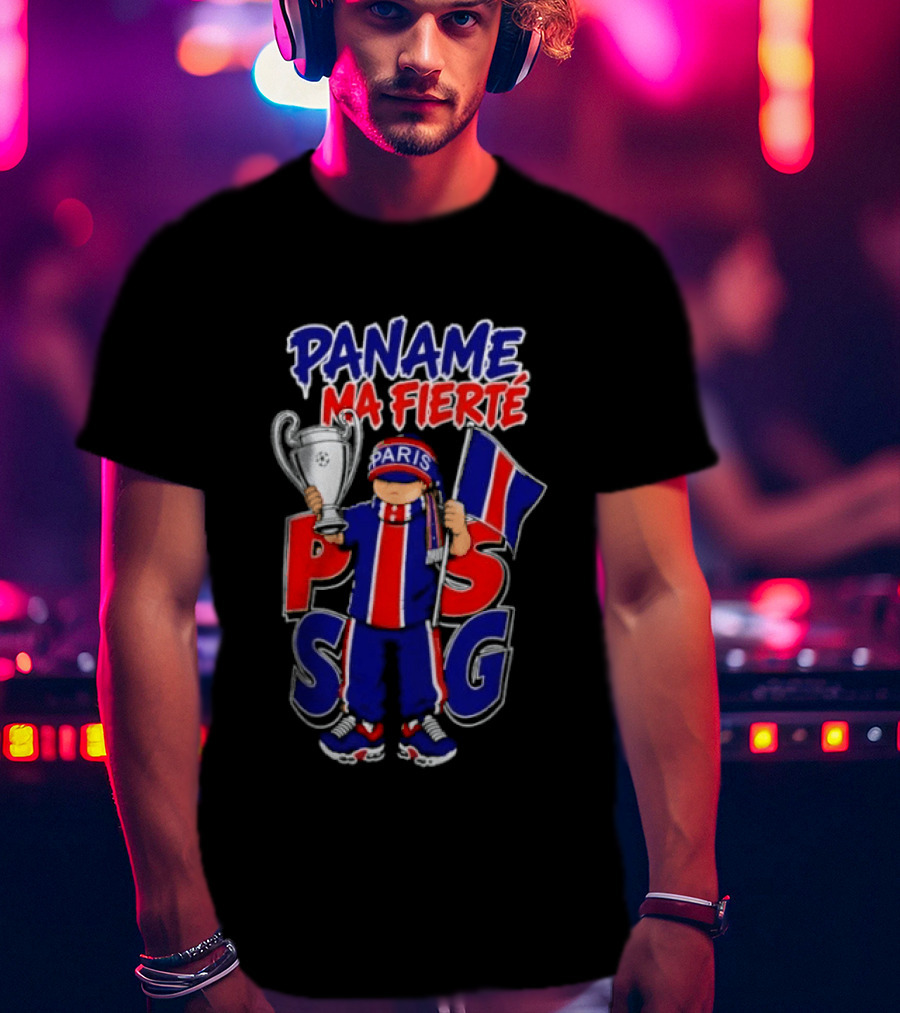 Paname Ma Fierté PSG Paris Trophy Flag Celebration T-Shirt