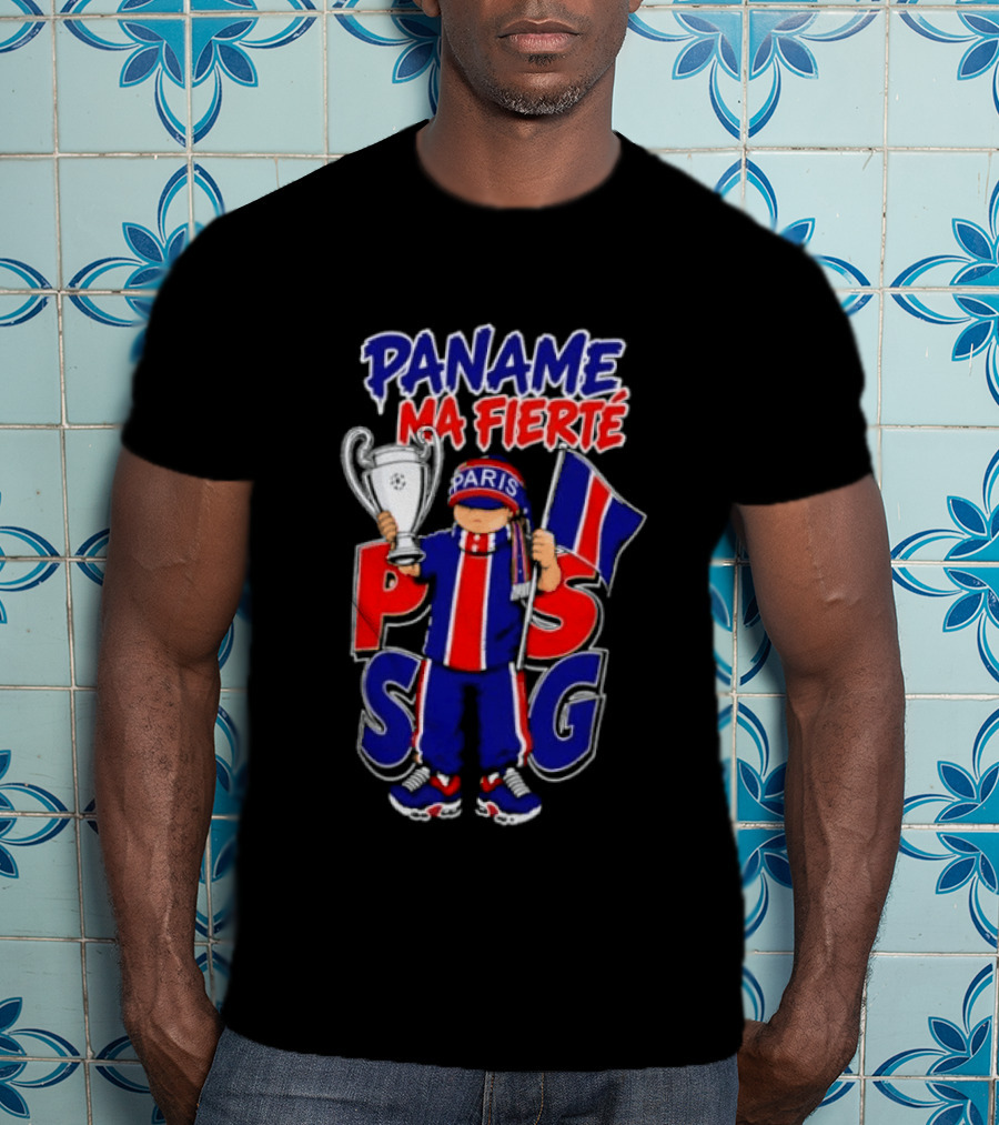 Paname Ma Fierté PSG Paris Trophy Flag Celebration T-Shirt