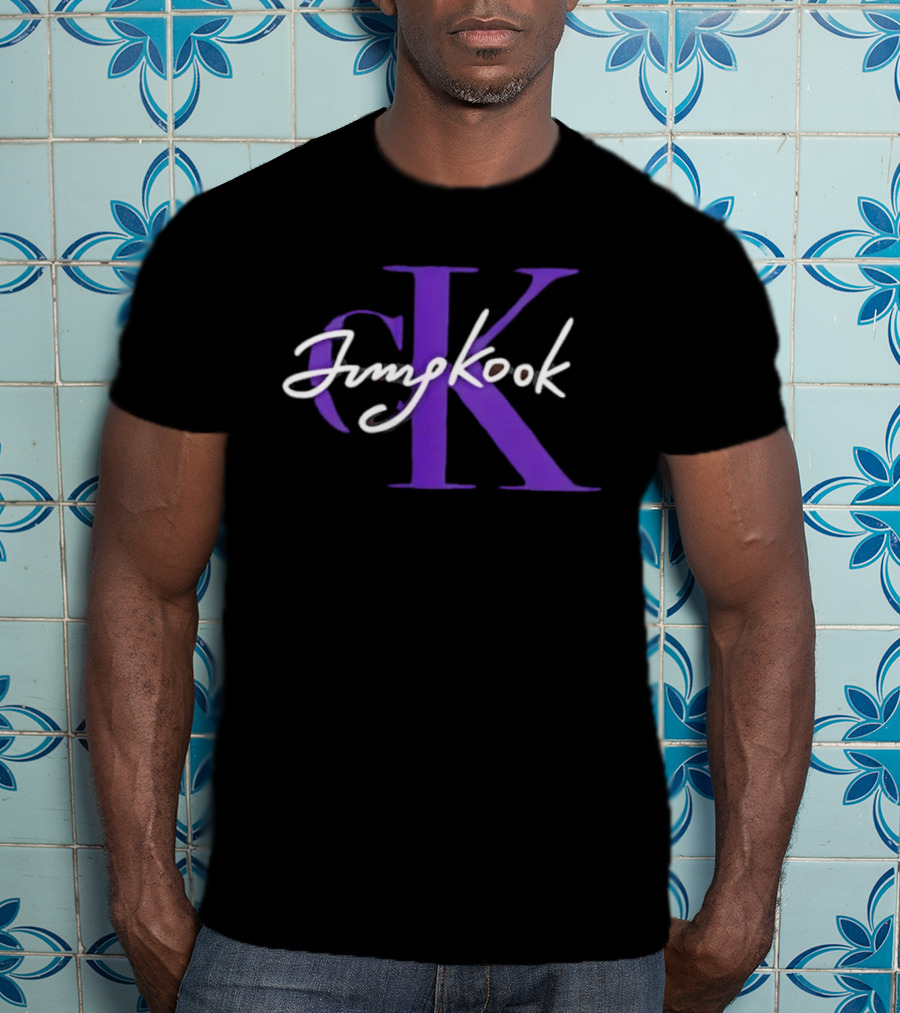 CK Jung Kook Purple Initials And Signature T-Shirt